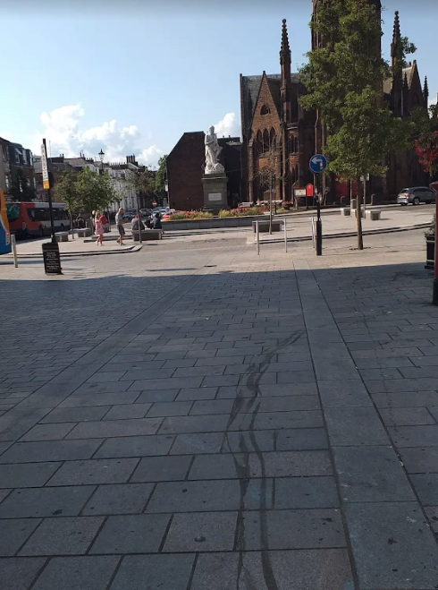 The main pedestrian square of Dumfries