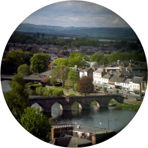 View over Dumfries seen through the camera obscura